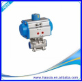 3PC Stainless steel Pneumatic Actuated Ball Valve for double acting and spring return